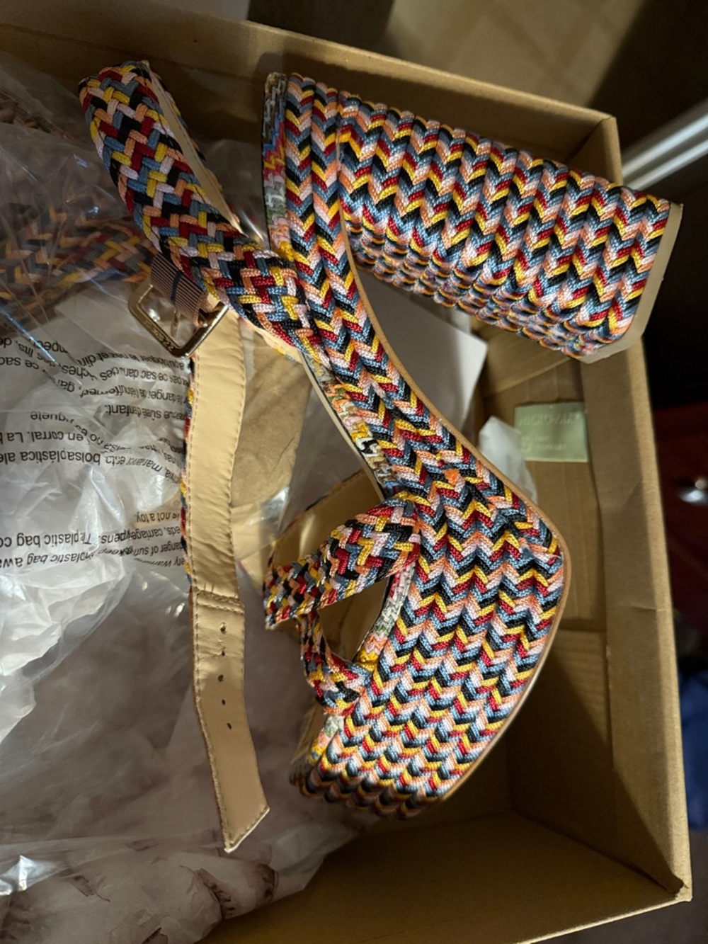 Jessica Simpson Multicolor Braided Platform Heels - Picture 2 of 9